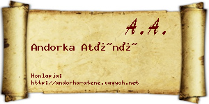 Andorka Aténé névjegykártya